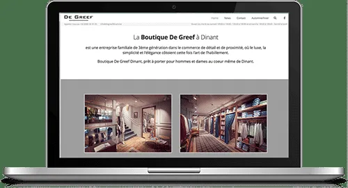 Création du site de la Boutique De Greef à Dinant