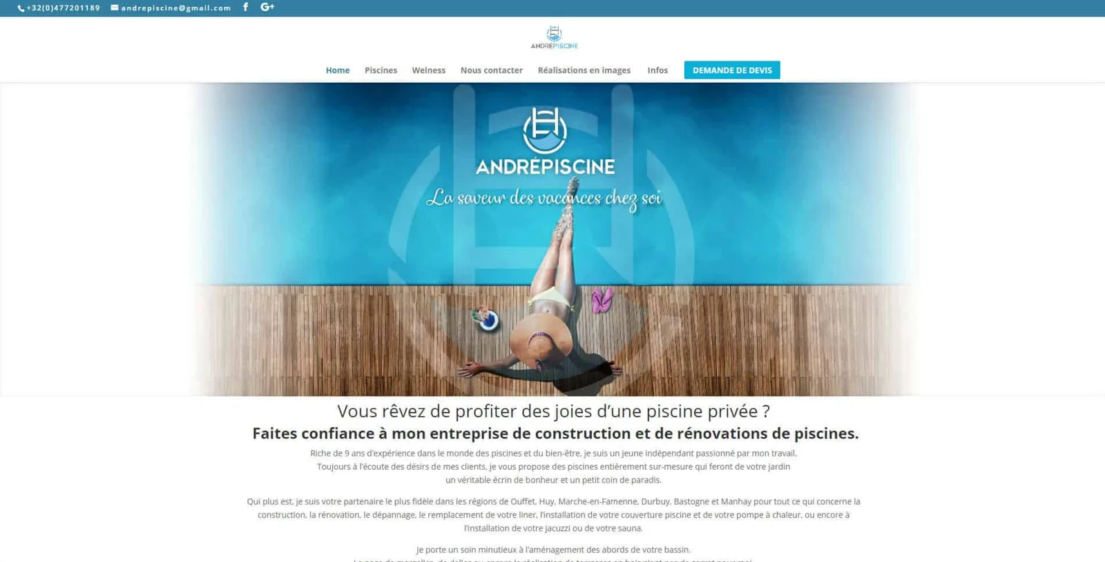 Création du site André Piscine